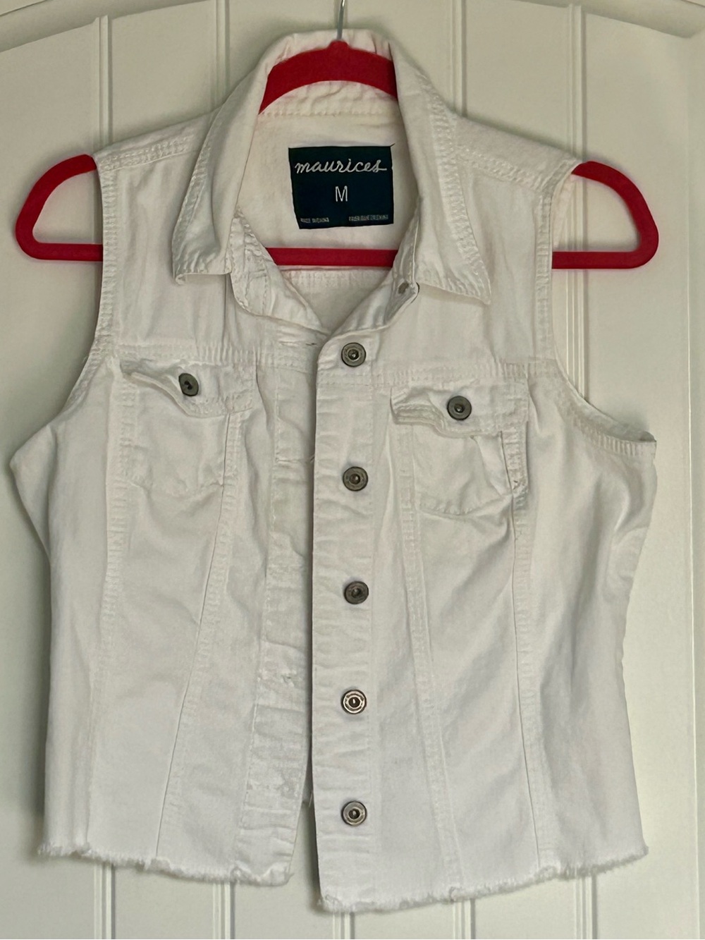 Maurices White Denim Vest